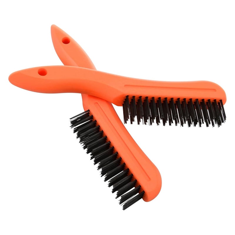 Duravel Wire Brush with Curved Plastic Handle - Pack of 2 for Rust and Paint Removal - Image 3